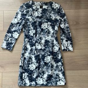 Black & white floral printed dress